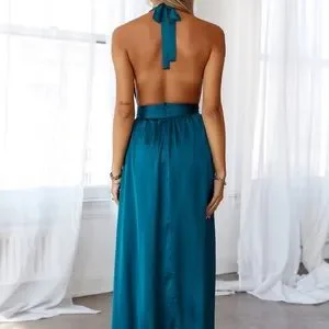 chinese dress ladies Madame Peacock Gown in Emerald – Island Boutique main image 0